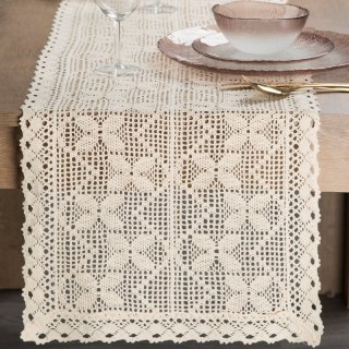 OBRUS MARTHA 40 X 140 CM JASNOBEŻOWY