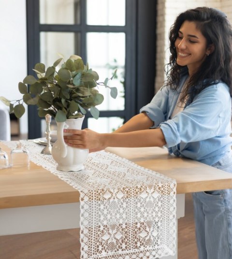 OBRUS MARY 40 X 180 CM BIAŁY