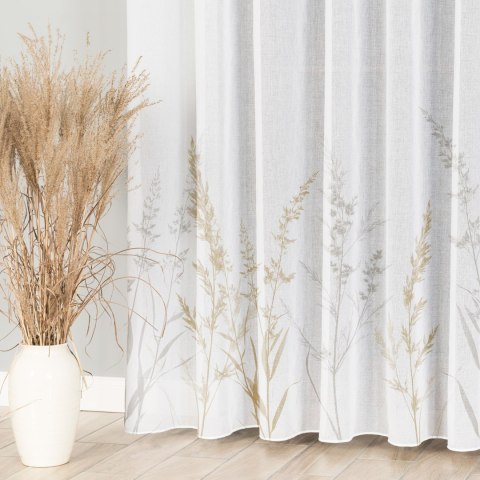 VERNA Firana z ołowianką ETAMINA wzór od dołu, wysokość 295cm, kolor 001 biały D00316/ETO/D01/000295/1
