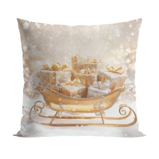 ZŁOTE SANIE Poszewka dekoracyjna VELVET, 40x40cm, kolor 001 biało-złoty PBN370/POP/001/040040/1