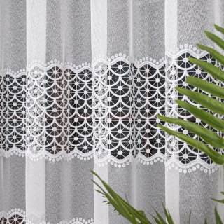 Firanka z aplikacją na markizecie, wysokość 180cm, kolor 001 biały 081947/433/001/000180/1