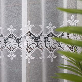 Firanka z aplikacją, wysokość 175cm, kolor 001 biały 112851/433/001/000175/1