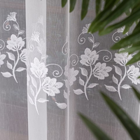 Firanka z aplikacją, wysokość 175cm, kolor 001 biały 113080/768/001/000175/1