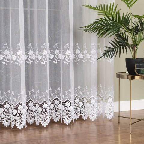 Firanka z aplikacją, wysokość 280cm, kolor 001 biały 113080/768/001/000280/1