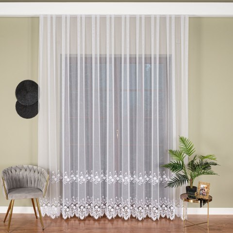 Firanka z aplikacją, wysokość 280cm, kolor 001 biały 113080/768/001/000280/1