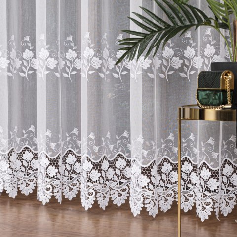 Firanka z aplikacją, wysokość 280cm, kolor 001 biały 113080/768/001/000280/1