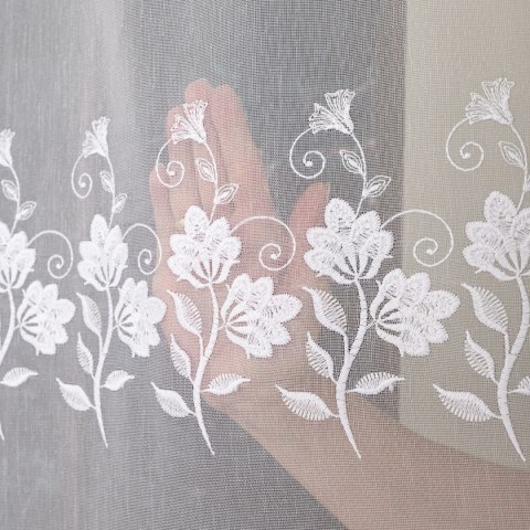 Firanka z aplikacją, wysokość 280cm, kolor 001 biały 113080/768/001/000280/1