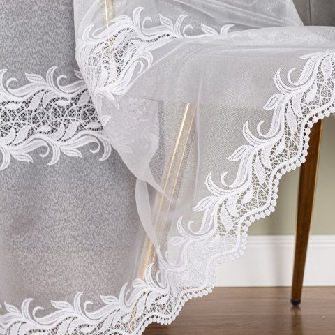 Firanka z aplikacją, wysokość 280cm, kolor 001 biały 113084/433/001/000280/1