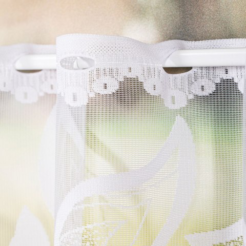 Zazdrostka żakardowa na metry 023338 wysokość 80 cm kolor biały