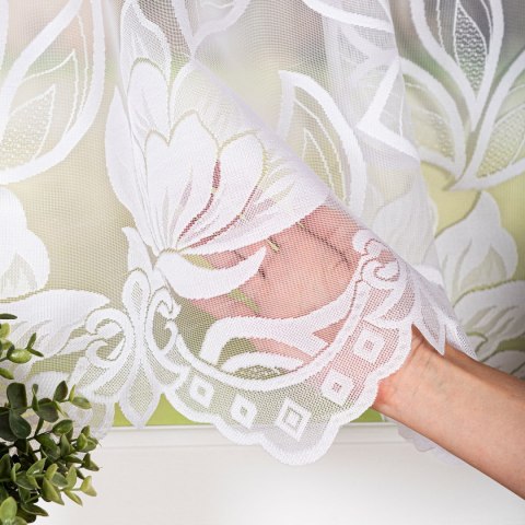 Zazdrostka żakardowa na metry 023338 wysokość 80 cm kolor biały