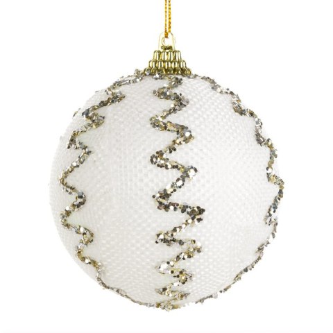 BOMBKA CHOINKOWA O 8 CM KREMOWY