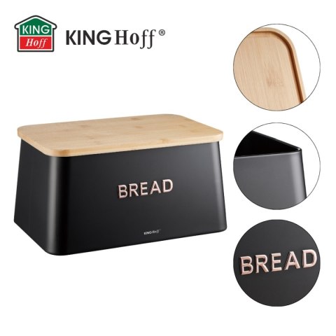 CHLEBAK STALOWY Z DESKĄ DO KROJENIA KINGHOFF KH-1948