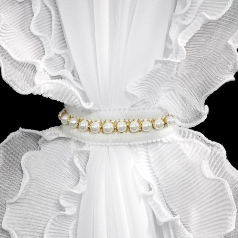 FIRANA GOTOWA LUISA NA TAŚMIE 140 X 250 CM BIAŁY