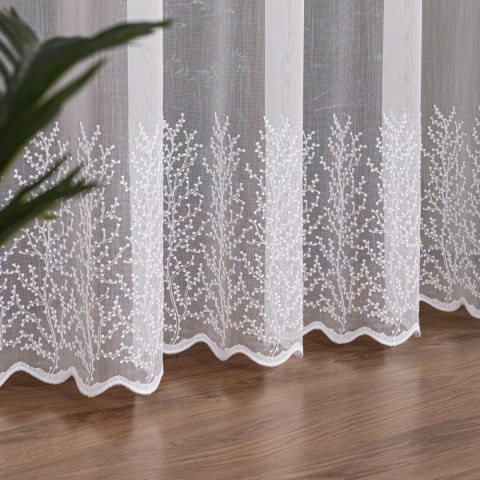 Firanka haftowana na metry FH0048 wysokość 300 cm kolor biały