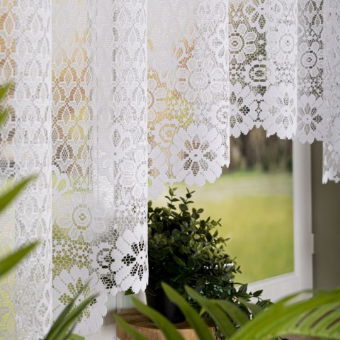 FAUSTYNA Firanka żakardowa odpasowana, szerokość 250cm x wysokość 140cm, kolor 001 biały 004411/FOL/001/000142/1