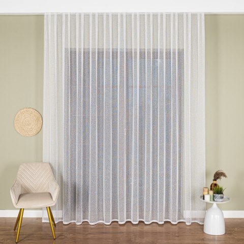 Firanka fantazyjna siatka z puszystymi przeszyciami, wysokość 280cm, kolor 001 biały 006050/000/001/000280/1