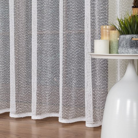 Firanka fantazyjna siatka z puszystymi przeszyciami, wysokość 280cm, kolor 001 biały 006050/000/001/000280/1