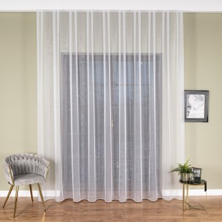 Firanka fantazyjna z ołowianką na metry 423085 wysokość 300 cm kolor biały