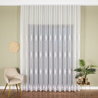 Firanka haftowana na metry FH0030 wysokość 285 cm kolor biały