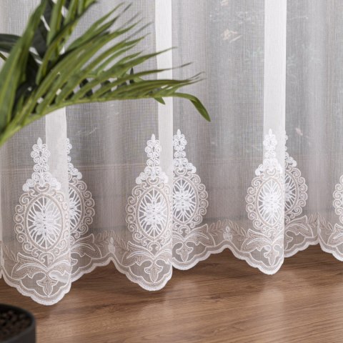 Firanka haftowana na metry FH0030 wysokość 285 cm kolor biały