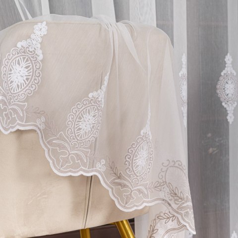 Firanka haftowana na metry FH0030 wysokość 285 cm kolor biały