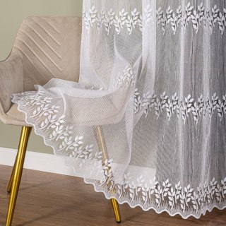 Firanka haftowana po całości, wysokość 285cm, kolor 001 biały FH0033/768/001/000285/1