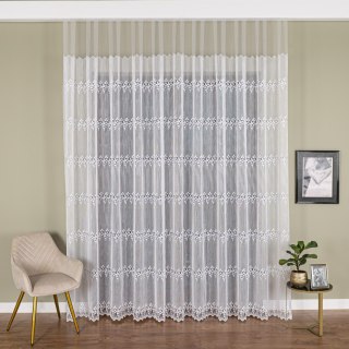 Firanka haftowana na metry FH0033 wysokość 285 cm kolor biały