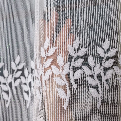 Firanka haftowana na metry FH0033 wysokość 285 cm kolor biały