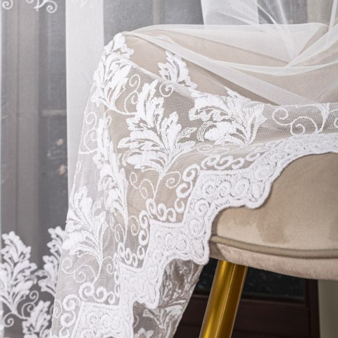 Firanka haftowana na metry FH0046 wysokość 300 cm kolor biały