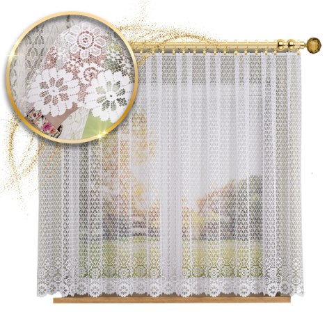 Firanka żakardowa na metry 004411 wysokość 140 cm kolor biały