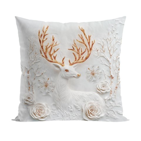 JELONEK Z EFEKTEM 3D Poszewka dekoracyjna VELVET, 40x40cm, kolor 001 szaro biały PBN344/POP/001/040040/1