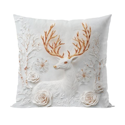 JELONEK Z EFEKTEM 3D Poszewka dekoracyjna VELVET, 40x40cm, kolor 001 szaro biały PBN344/POP/001/040040/1