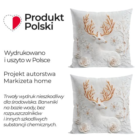 JELONEK Z EFEKTEM 3D Poszewka dekoracyjna VELVET, 40x40cm, kolor 001 szaro biały PBN344/POP/001/040040/1