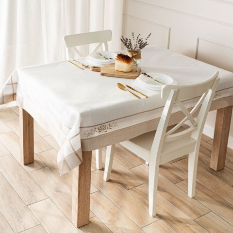 ASTRA Obrus z haftem, szerokość 140cm x wysokość 180cm, kolor 001 biały 241247/KSP/L01/140180/1