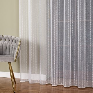 Firanka fantazyjna z puszystymi przeszyciami po całości, wysokość 320cm, kolor 001 biały 419032/OLO/005/000320/1