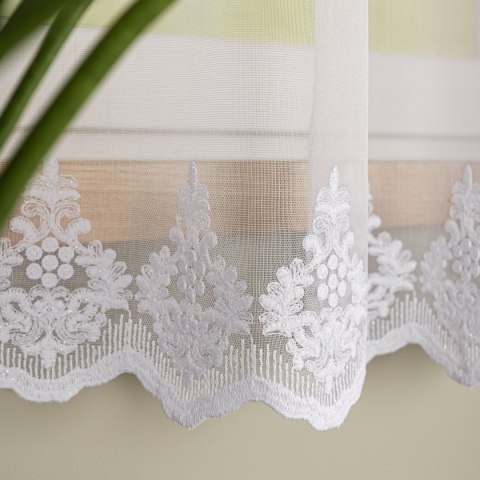 Firanka haftowana pasowa, wysokość 170cm, kolor 001 biały FH0042/768/001/000170/1