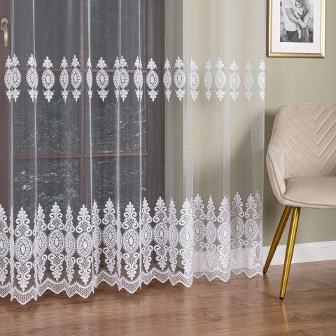 Firanka haftowana na metry FH0017 wysokość 285 cm kolor biały