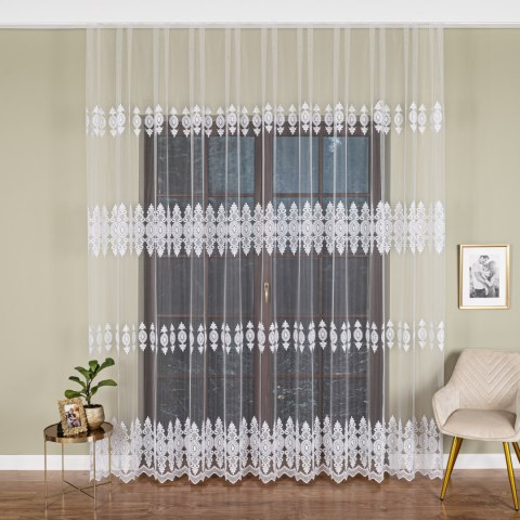 Firanka haftowana na metry FH0017 wysokość 285 cm kolor biały