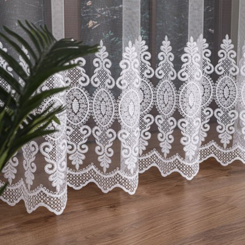 Firanka haftowana na metry FH0017 wysokość 285 cm kolor biały