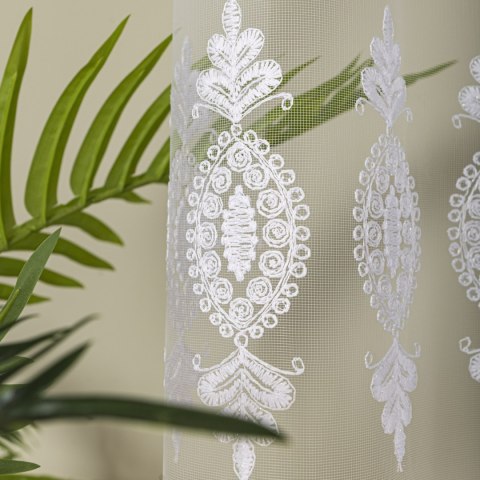 Firanka haftowana na metry FH0017 wysokość 285 cm kolor biały