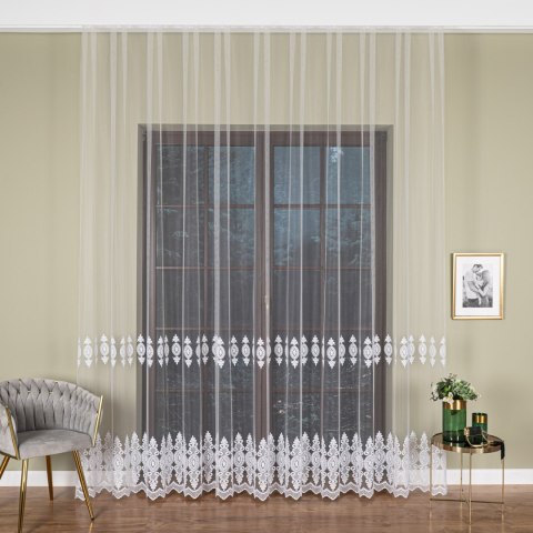 Firanka haftowana na metry FH0018 wysokość 285 cm kolor biały