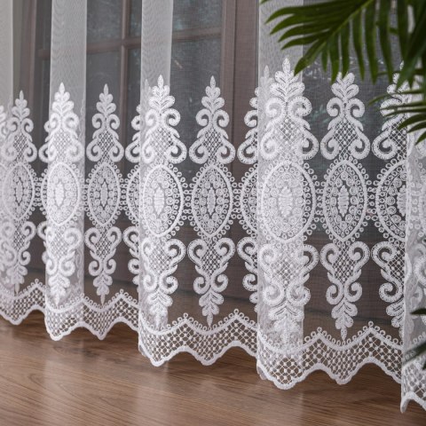 Firanka haftowana na metry FH0018 wysokość 285 cm kolor biały