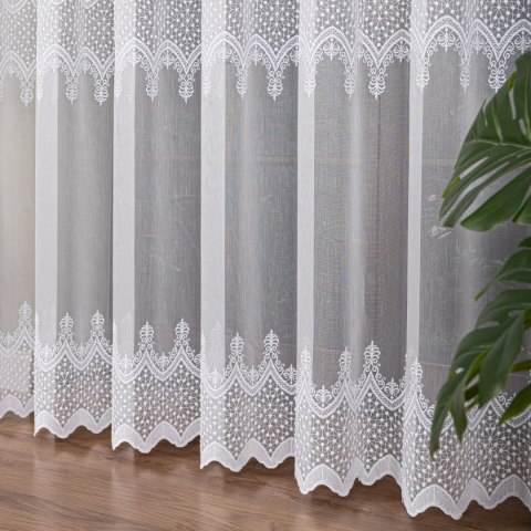 Firanka haftowana na metry FH0026 wysokość 285 cm kolor biały