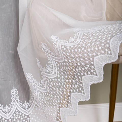 Firanka haftowana na metry FH0026 wysokość 285 cm kolor biały