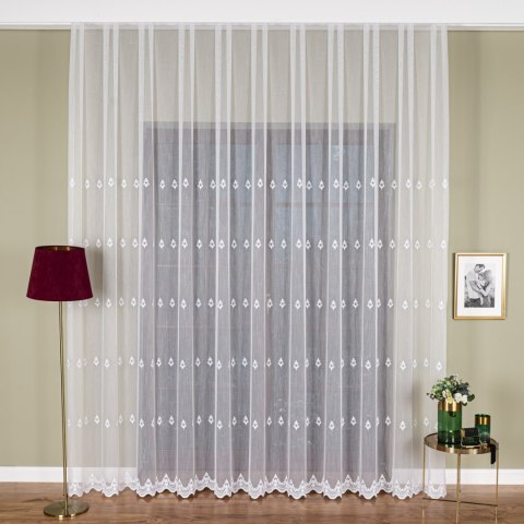 Firanka haftowana na metry FH0040 wysokość 300 cm kolor biały