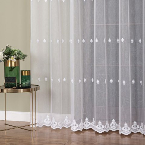 Firanka haftowana na metry FH0042 wysokość 300 cm kolor biały