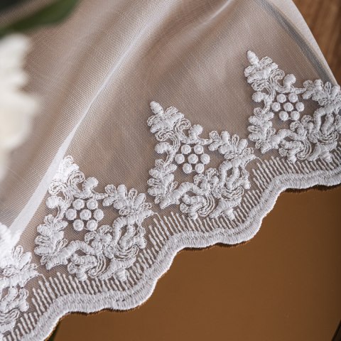 Firanka haftowana na metry FH0042 wysokość 300 cm kolor biały