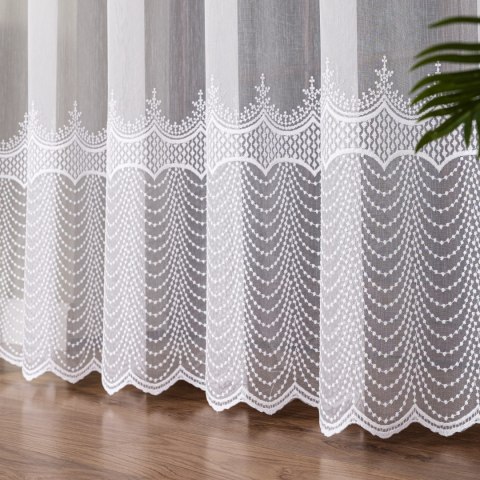 Firanka haftowana na metry FH0045 wysokość 300 cm kolor biały