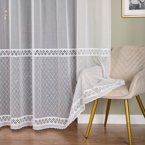 Firanka haftowana na metry FH0019 wysokość 285 cm kolor biały