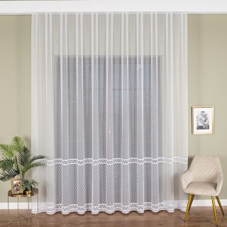 Firanka haftowana na metry FH0019 wysokość 285 cm kolor biały